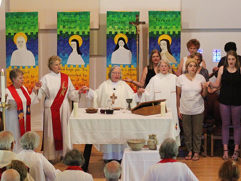 Women celebrating a Mass